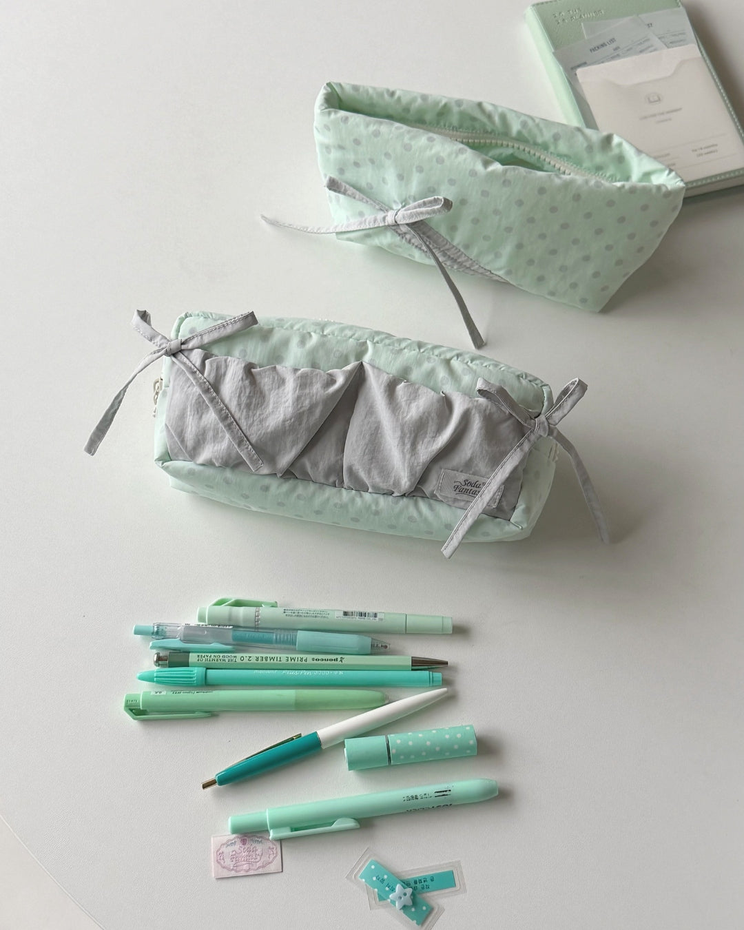 Original Mint Ash Polka Dot Pencil Pouch