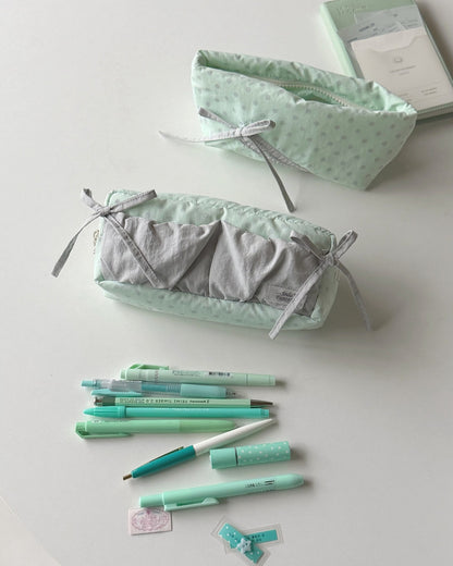 Original Mint Ash Polka Dot Pencil Pouch