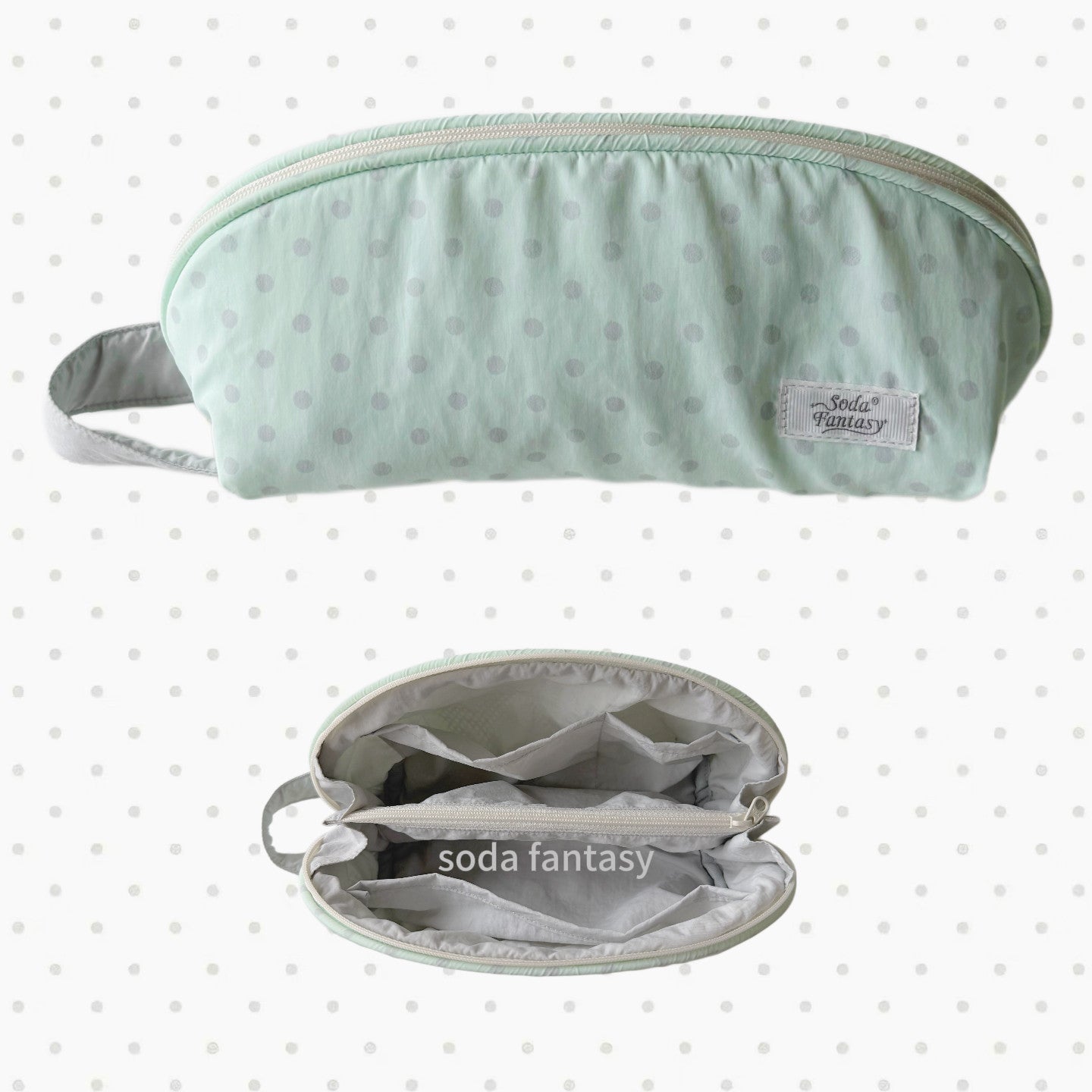 Original Mint Ash Polka Dot Pencil Pouch
