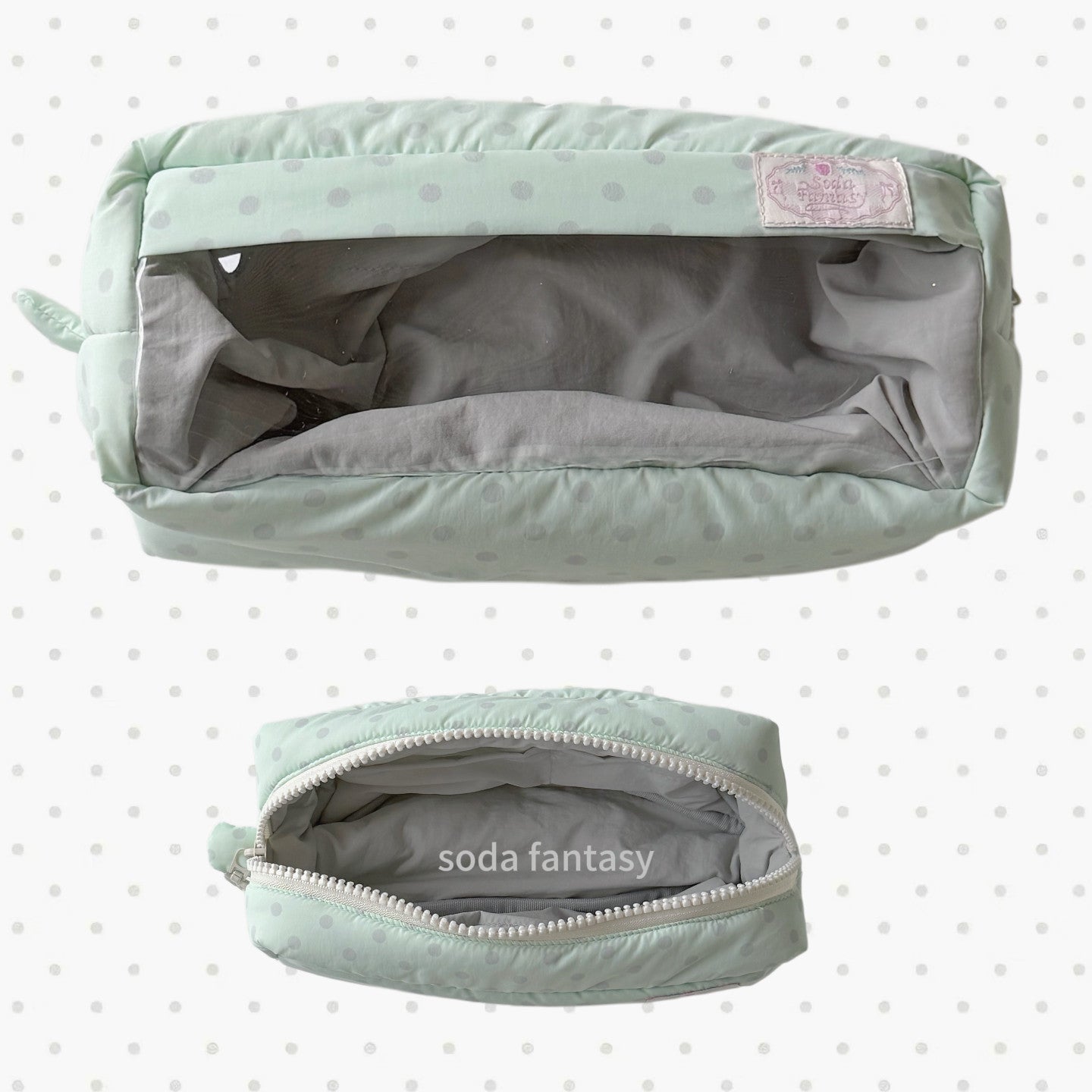 Original Mint Ash Polka Dot Pencil Pouch