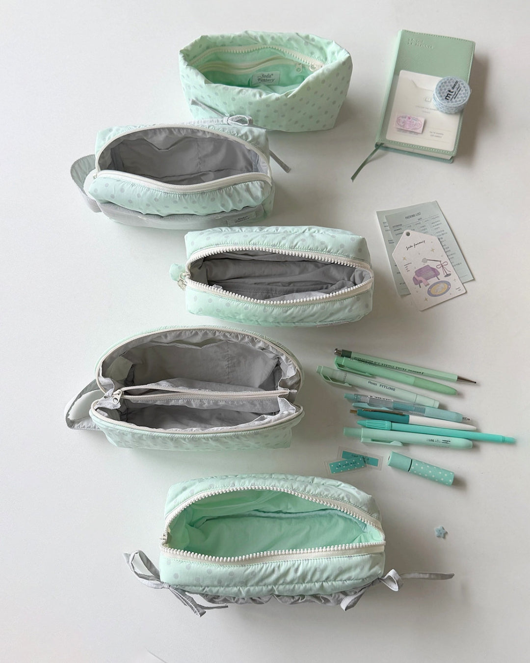 Original Mint Ash Polka Dot Pencil Pouch