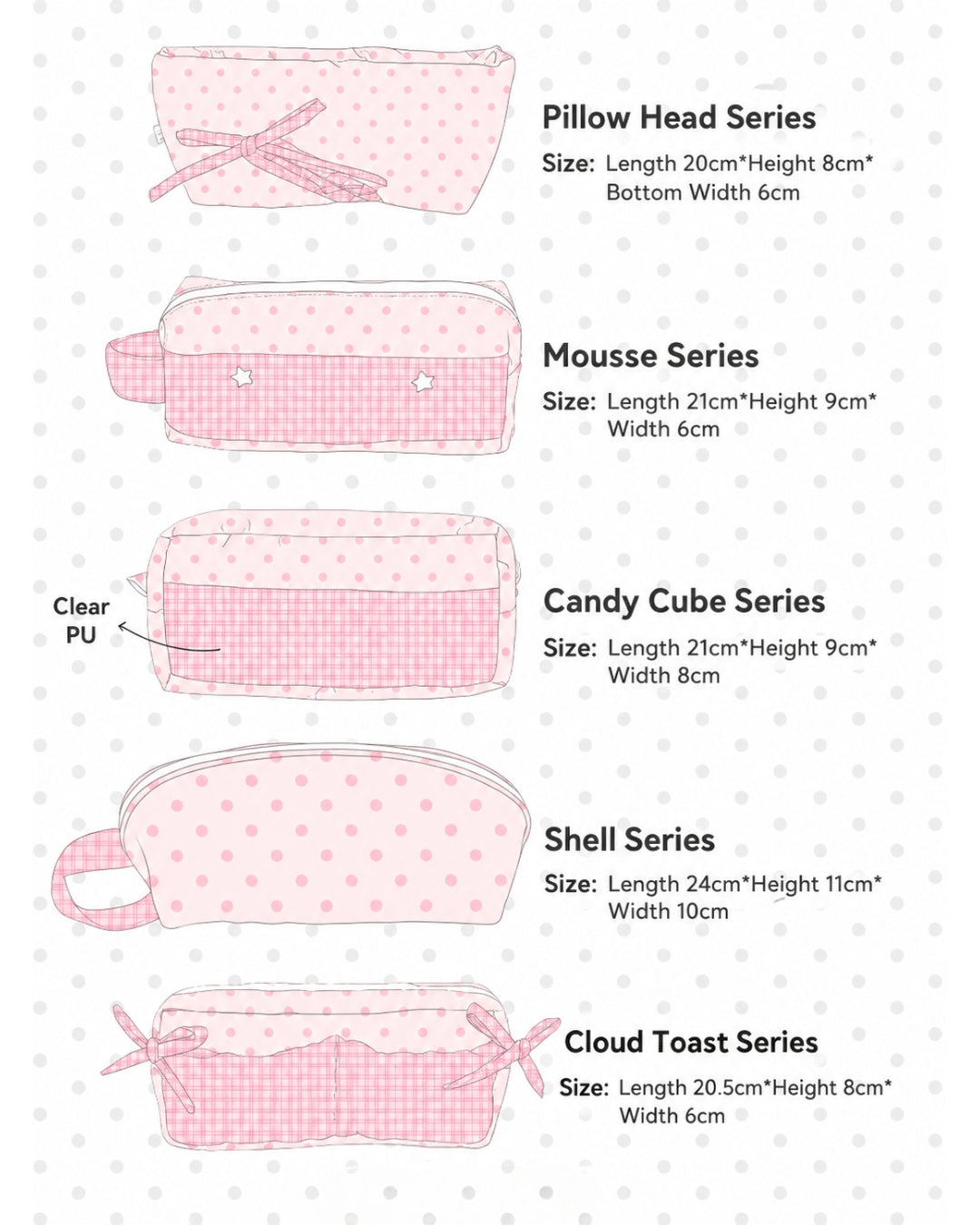 Original Pink Polka Dot Pencil Pouch