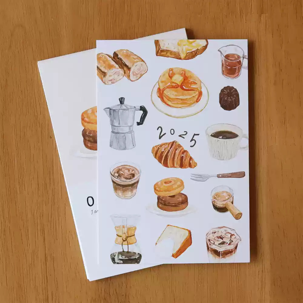 Original 2025 Coffee Bread Hand-painted Illustration Calendar