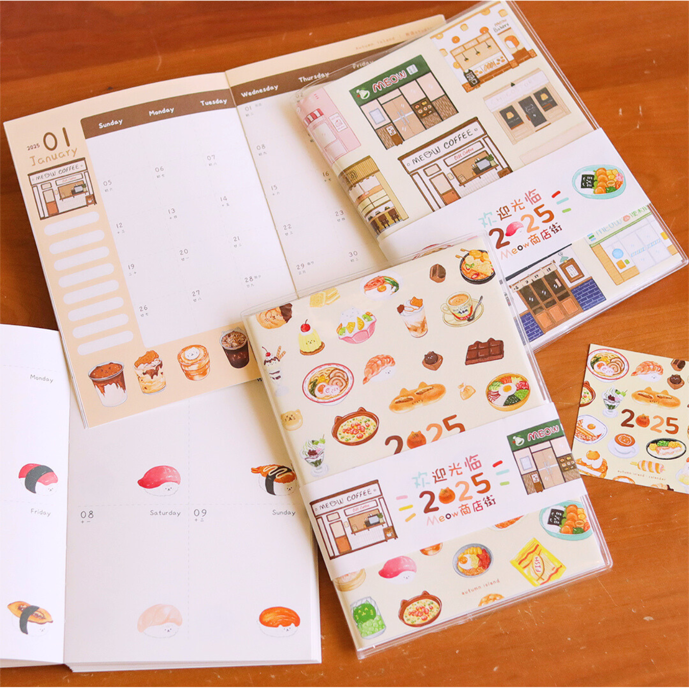 Original 2025 Food Shop Collection B6 Planner