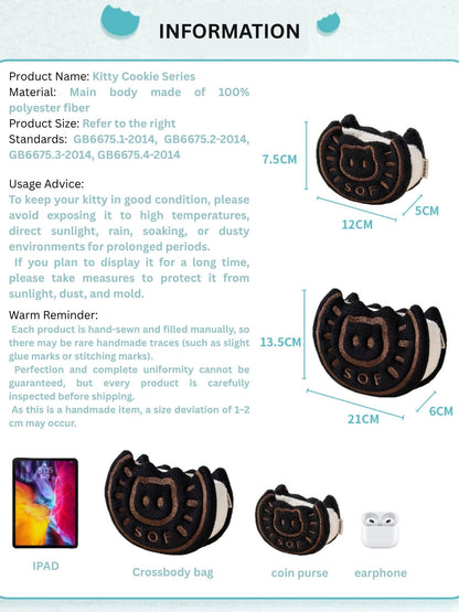 Original Cookie Cat Plush Coin Purse & Crossbody Bag