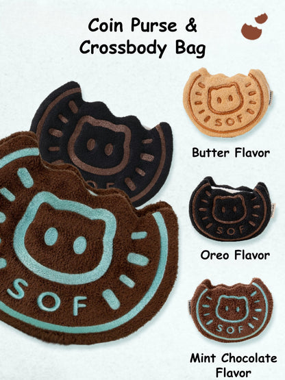 Original Cookie Cat Plush Coin Purse & Crossbody Bag