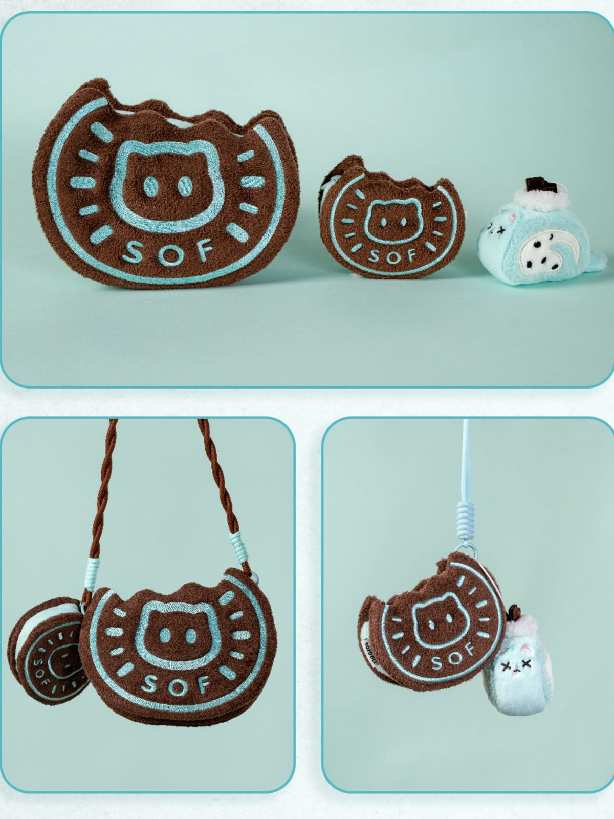 Original Cookie Cat Plush Coin Purse & Crossbody Bag