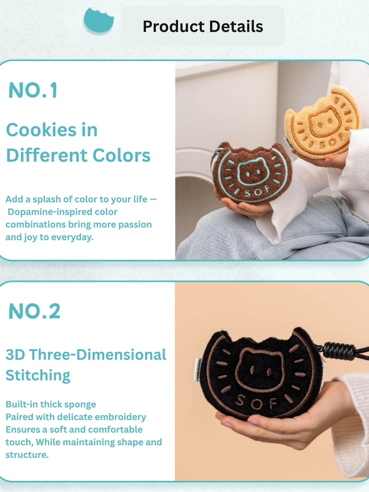 Original Cookie Cat Plush Coin Purse & Crossbody Bag