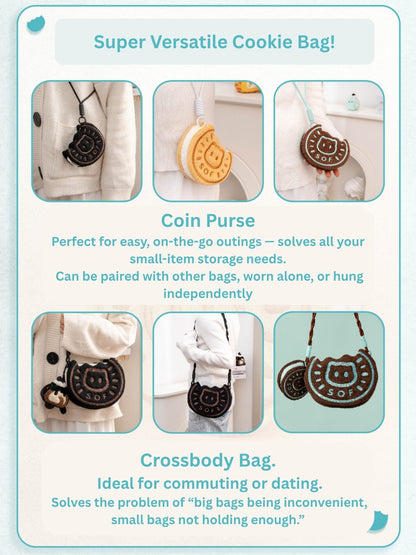 Original Cookie Cat Plush Coin Purse & Crossbody Bag