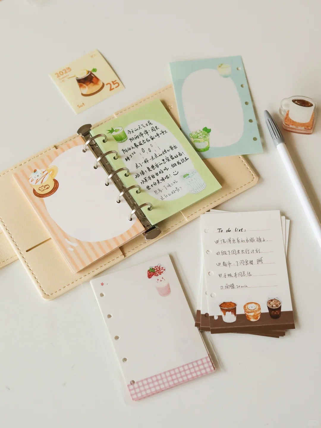 Cat Café M5/A7/A6 Notebook Refill Pages