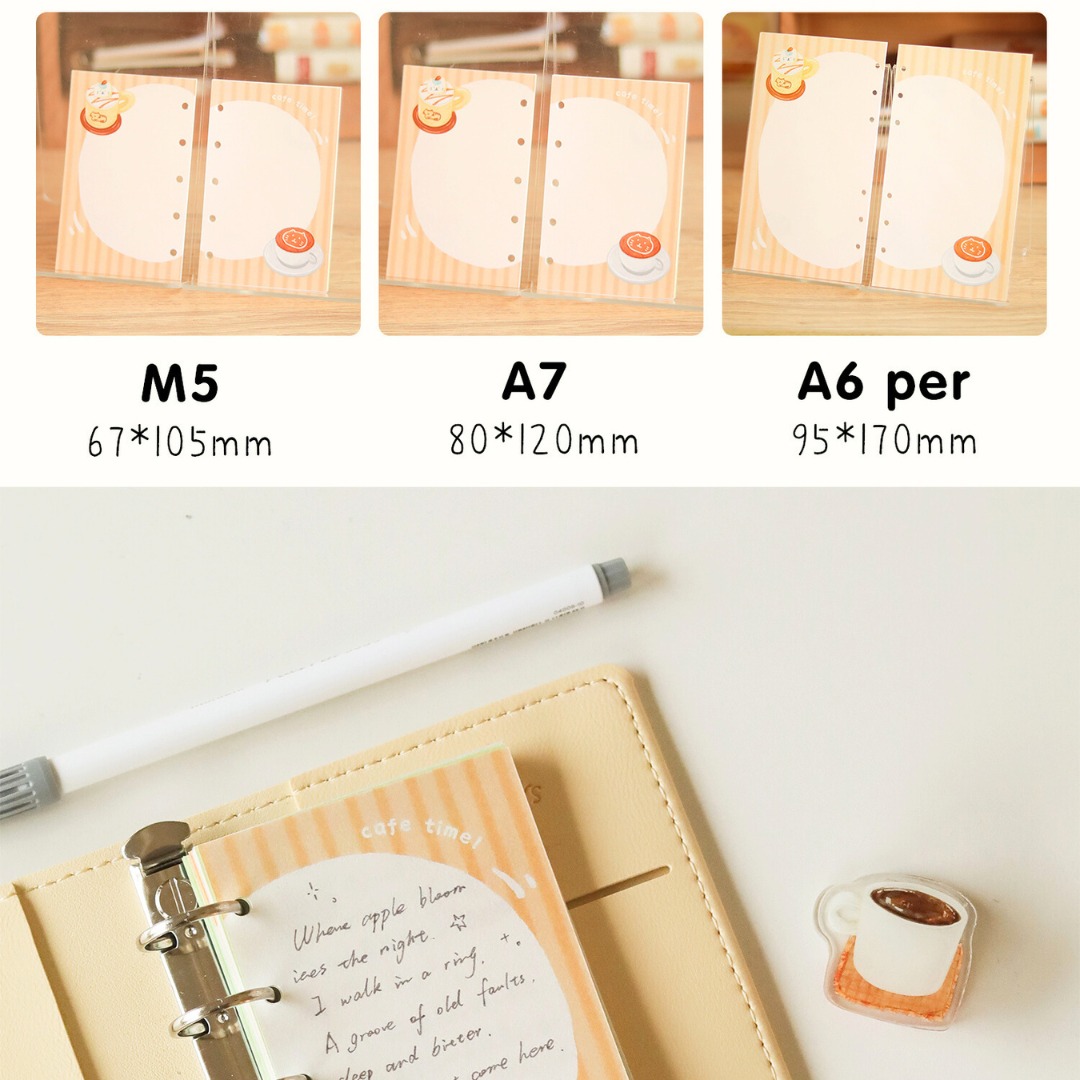 Cat Café M5/A7/A6 Notebook Refill Pages