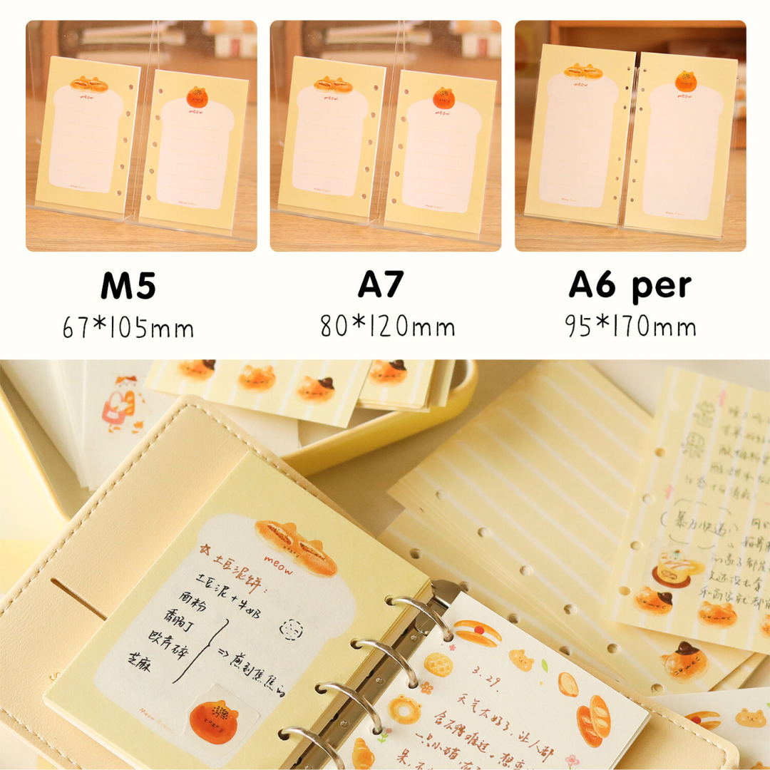 Cat Bread M5/A7/A6 Notebook Refill Pages