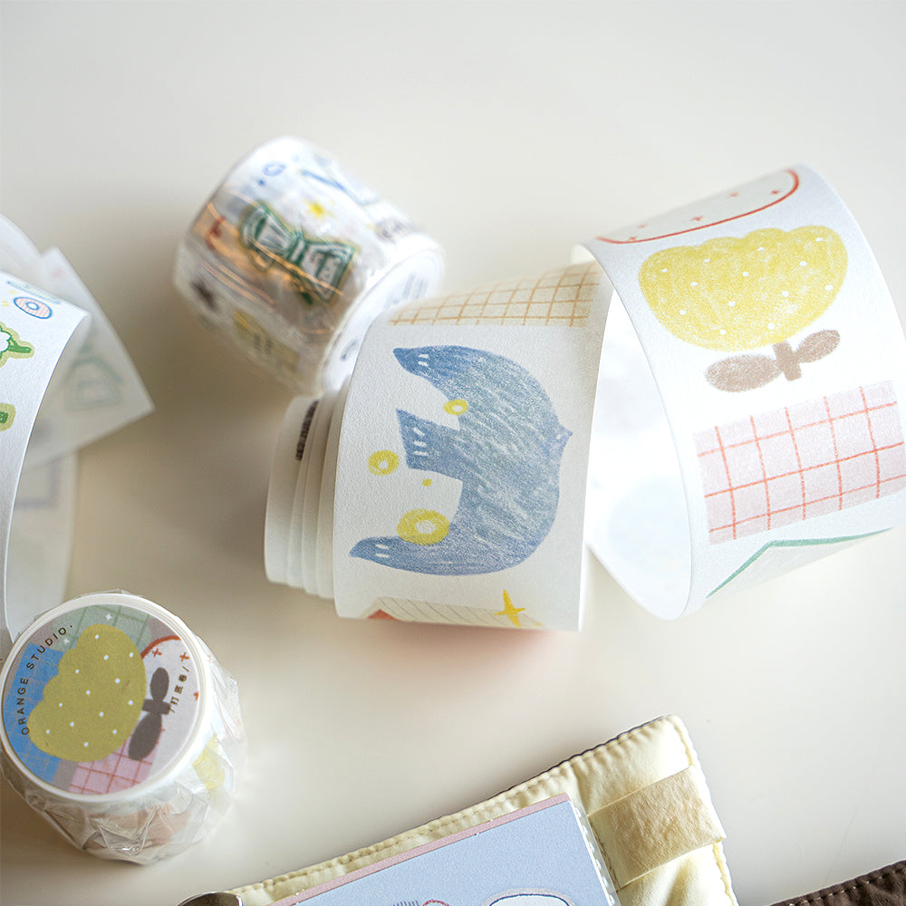 Background Pattern & Doodle Decorative Washi Tape and Sticker