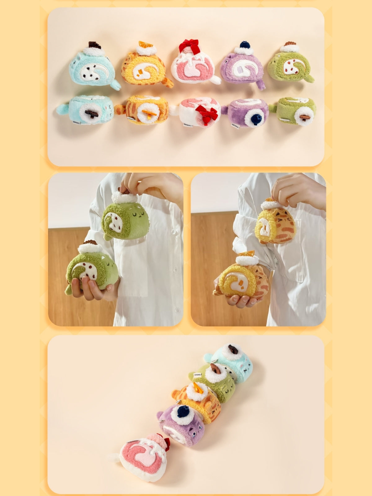 Original Plush Creamy Kitty Cake Rolls Charm