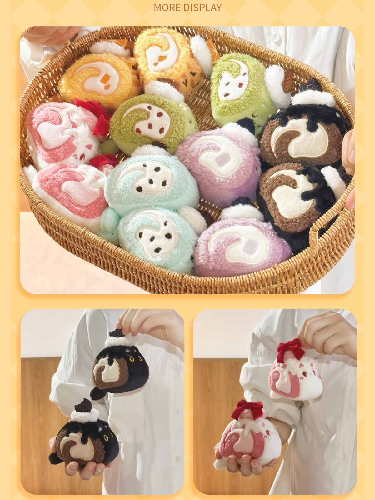 Original Plush Creamy Kitty Cake Rolls Charm