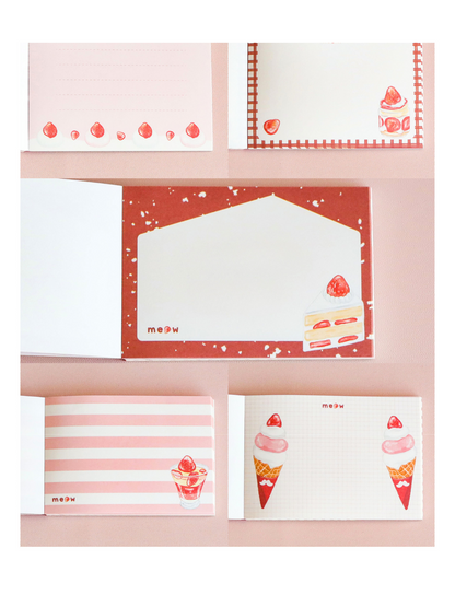 [Original] Strawberry Dining Car Dessert A7 Notepads