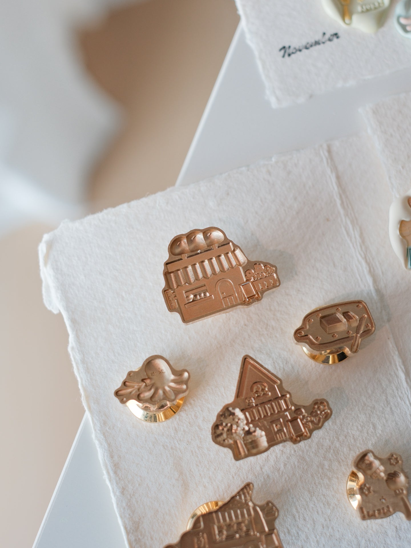 Brass Relief Food/Dessert Themes Wax Seal Stamps Head & Wooden Handle