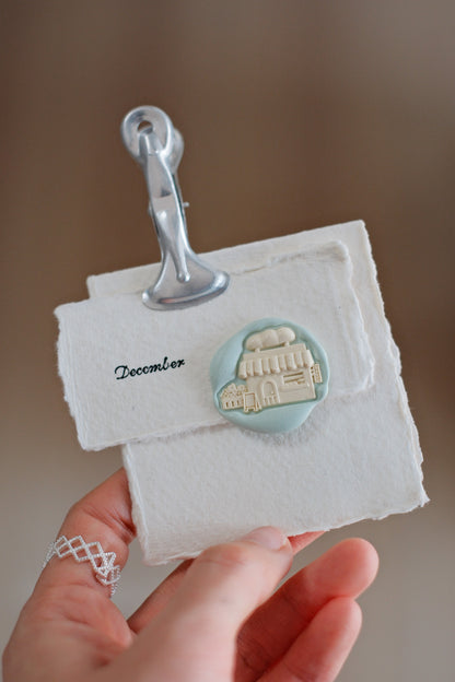 Brass Relief Food/Dessert Themes Wax Seal Stamps Head & Wooden Handle