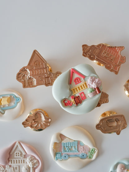 Brass Relief Food/Dessert Themes Wax Seal Stamps Head & Wooden Handle