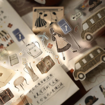 Travel Journal – Soft Vintage Die-Cut Washi & PET Tape ChicChoi