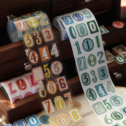 Number Match Stickers – Die-Cut Washi & PET Rolls
