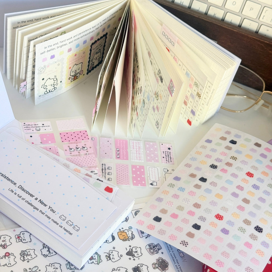 "Pat the Cat Head" Cute Kitty-Shaped Mini Highlight Stickers