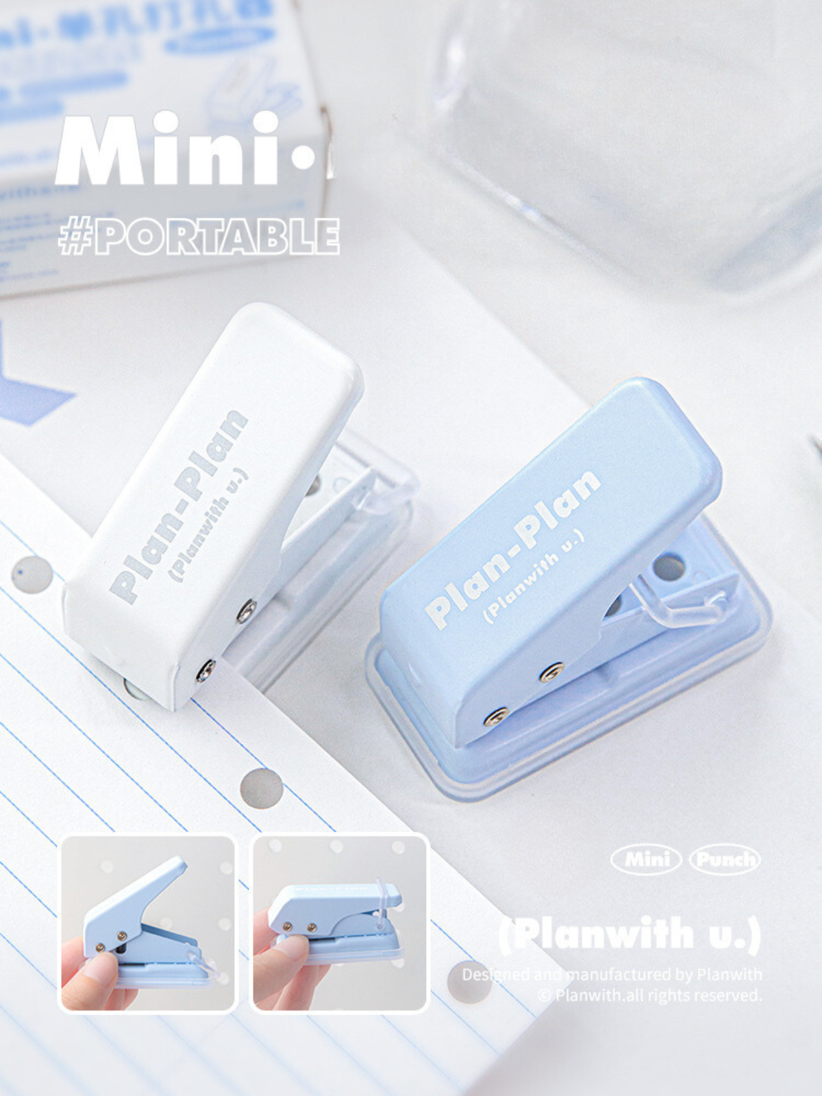 Plan Plan Mini Portable Paper Single Hole Punch