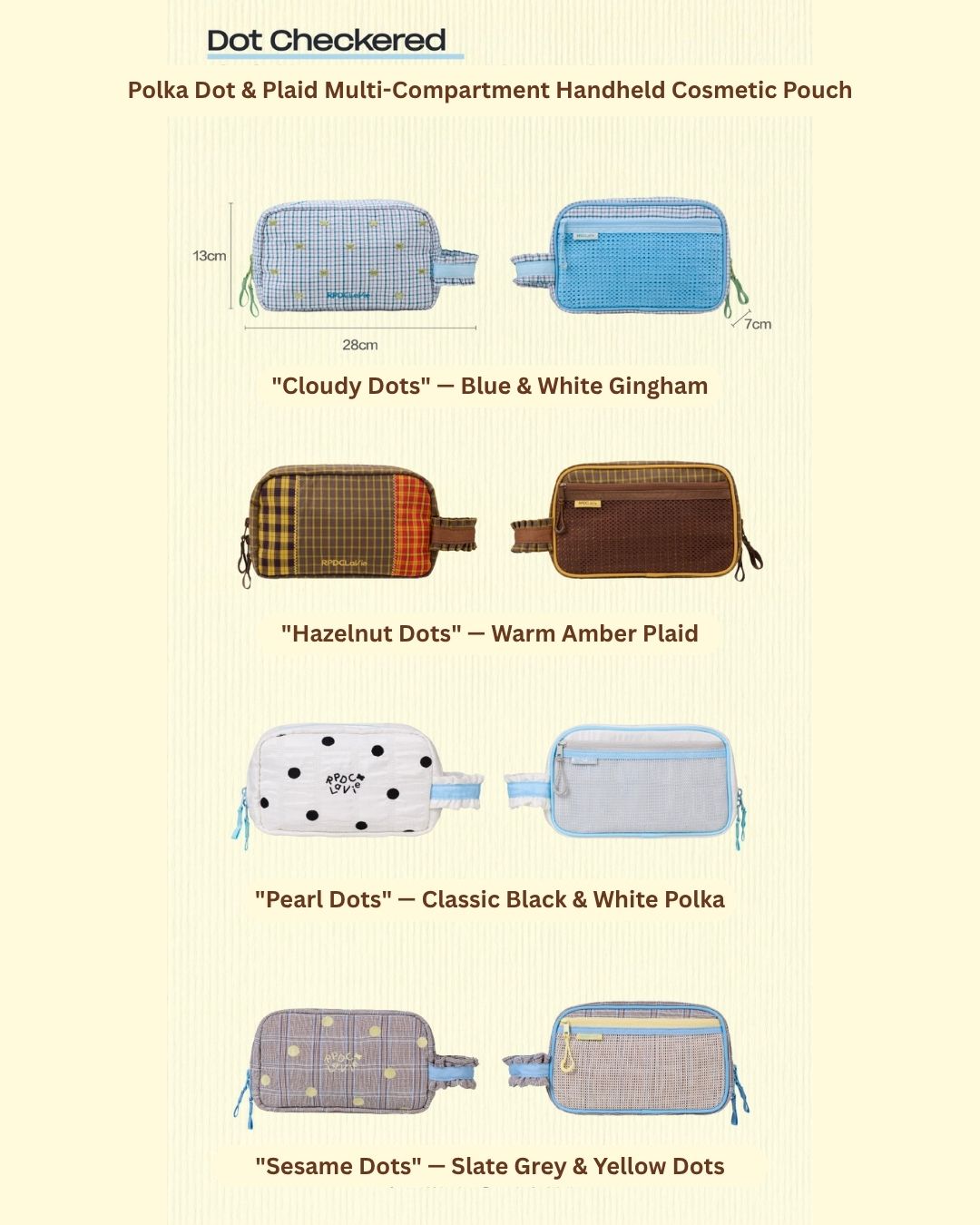 Polka Dot Daily Beauty Makeup Pouch