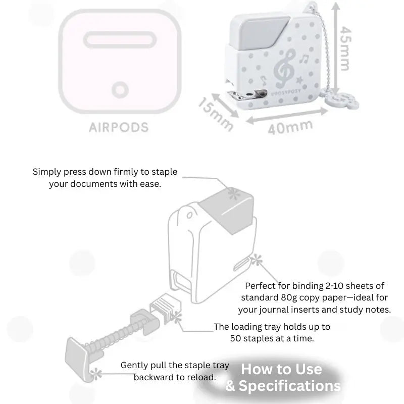 Polka-Dot Mini Stapler Charm ChicChoi