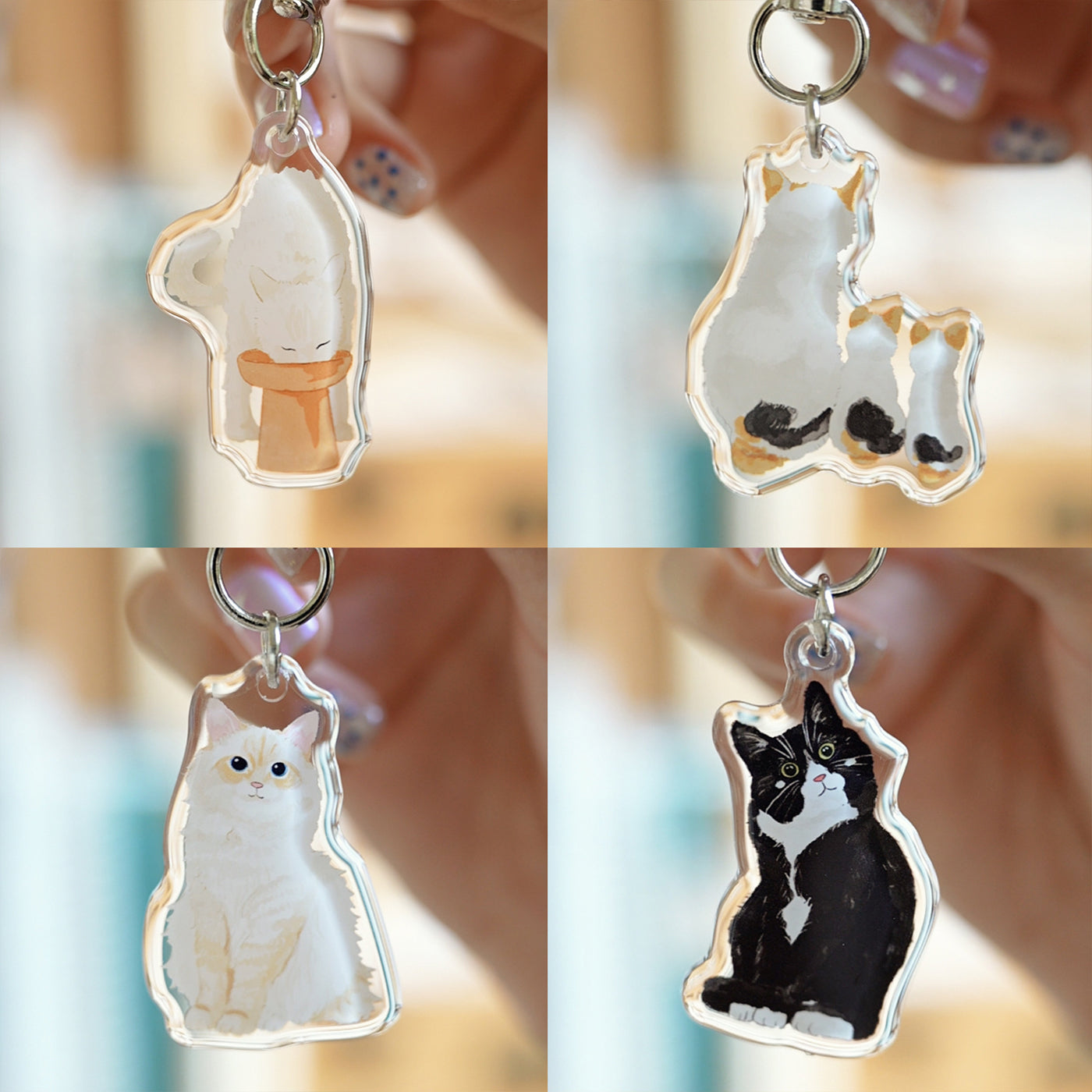 Purrfect Cat Keychains – Original Acrylic Charms