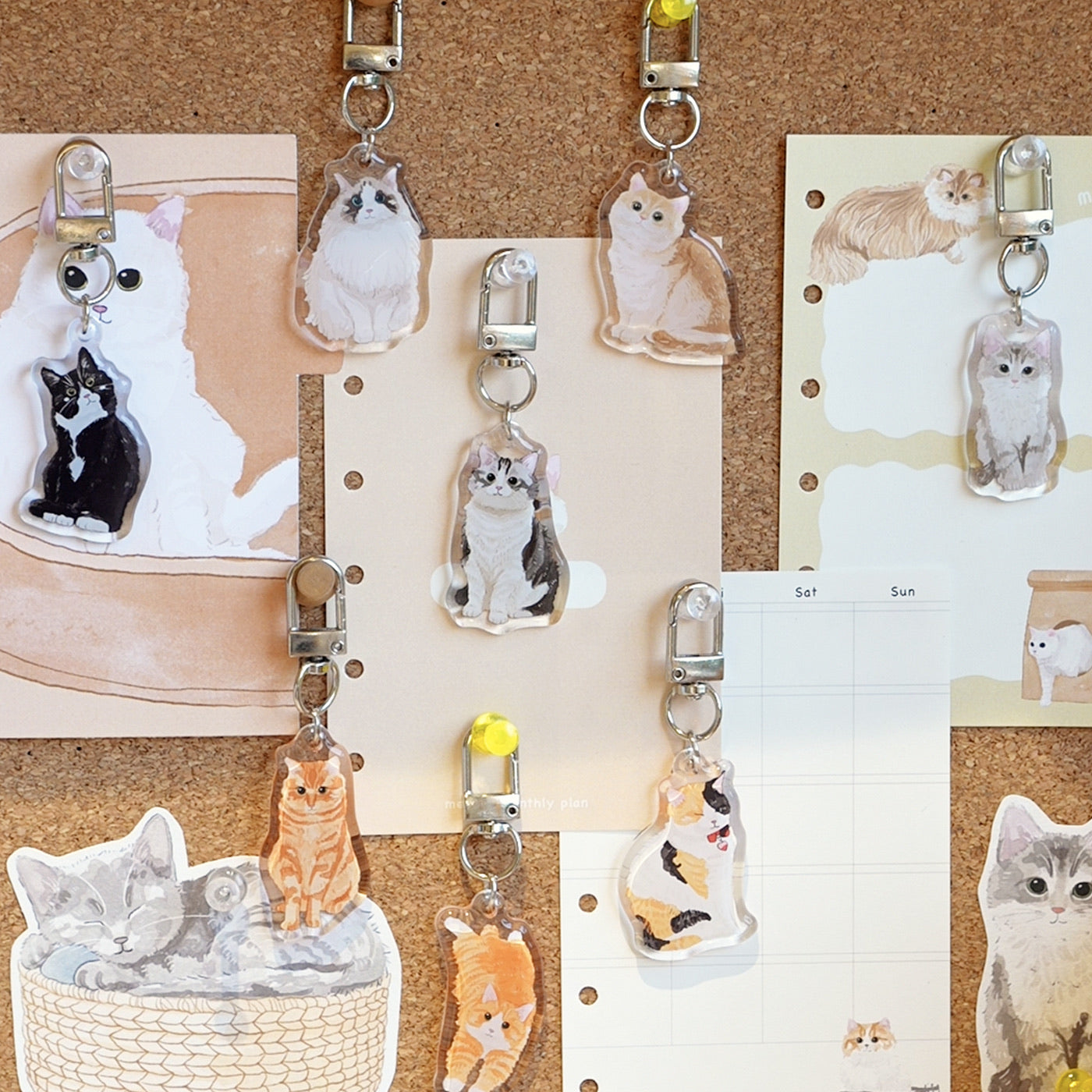 Purrfect Cat Keychains – Original Acrylic Charms