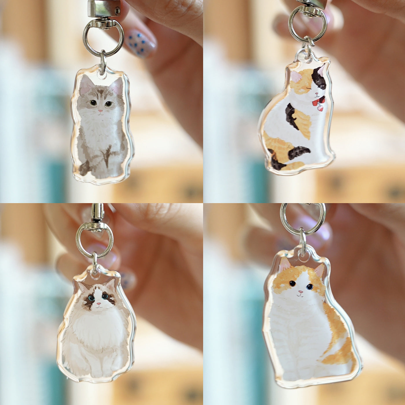 Purrfect Cat Keychains – Original Acrylic Charms
