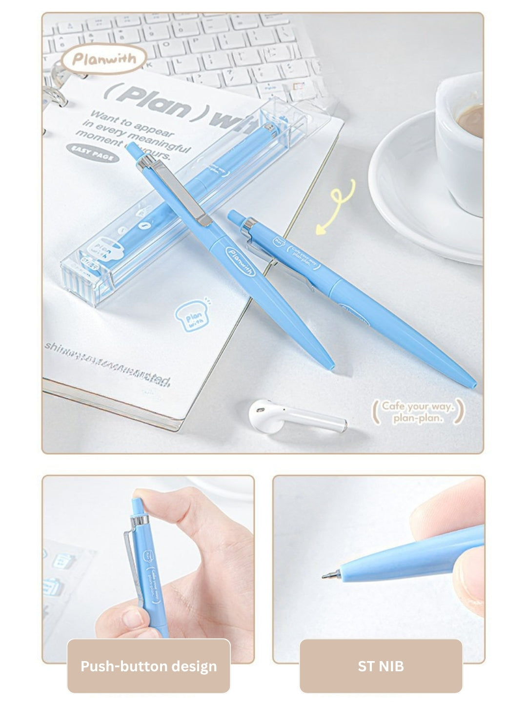 Quick-Dry Coffee Theme 0.5mm ST Nib Gel Pen