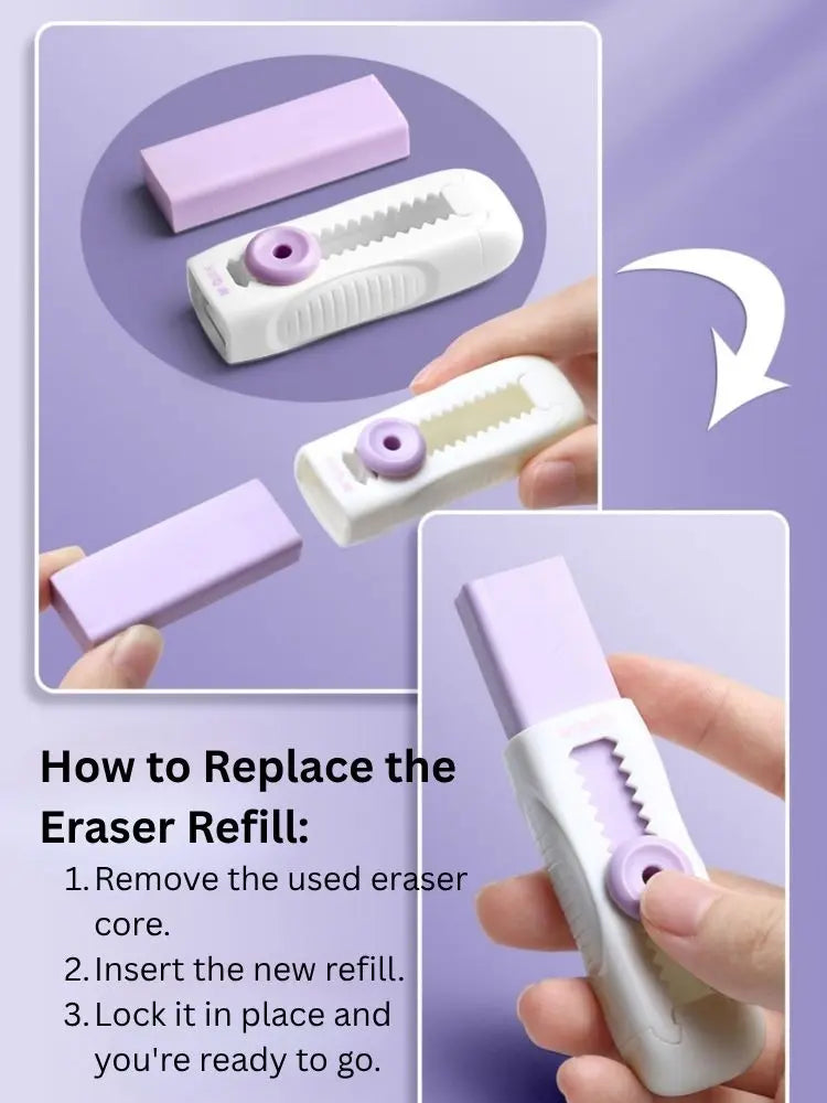 Retractable Eraser with Refills - ChicChoi