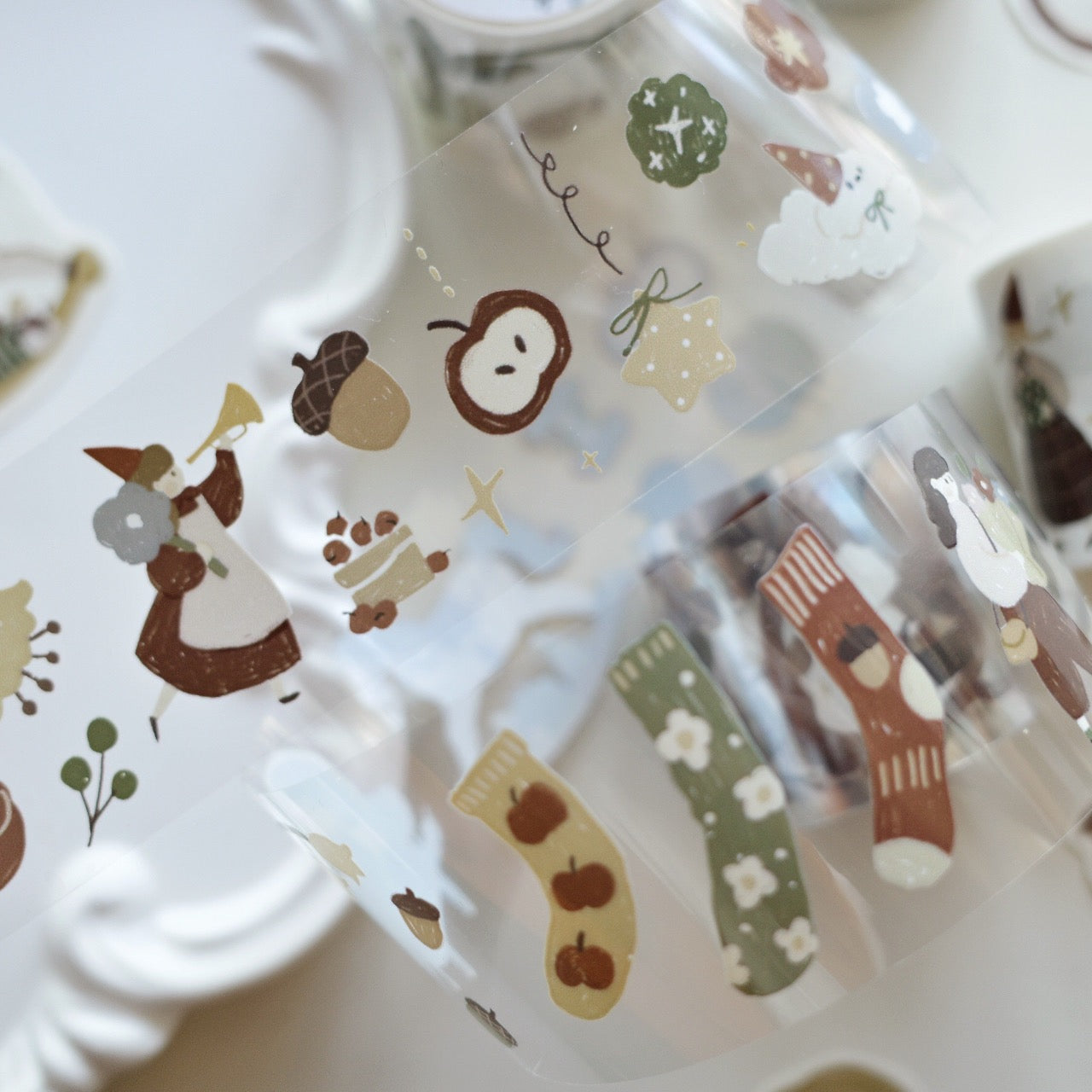 Retro Christmas Party Sticker Tapes