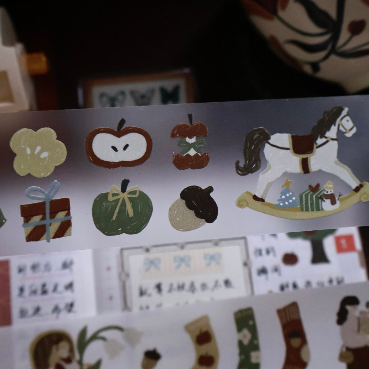 Retro Christmas Party Sticker Tapes