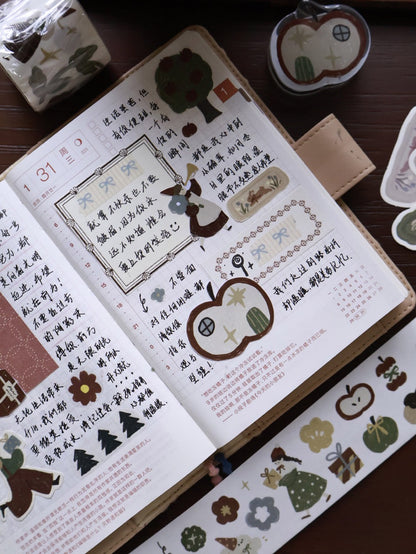 Retro Christmas Party Sticker Tapes