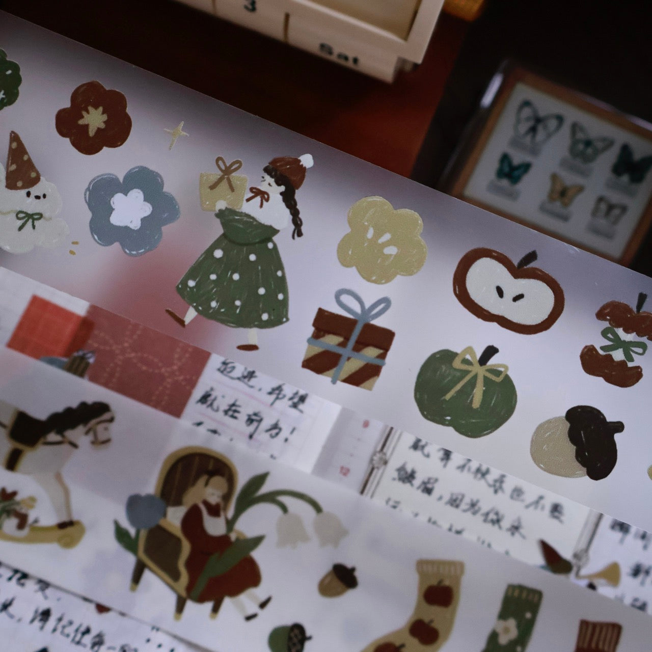 Retro Christmas Party Sticker Tapes