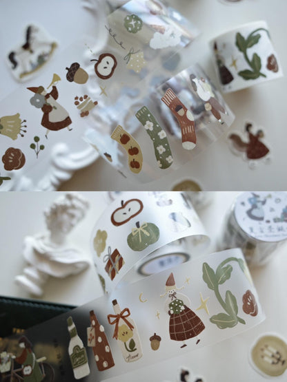 Retro Christmas Party Sticker Tapes
