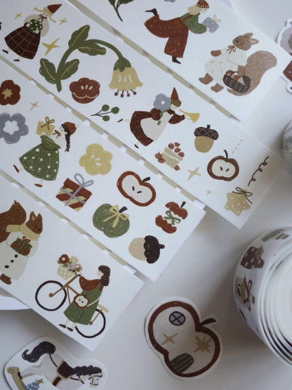 Retro Christmas Party Sticker Tapes