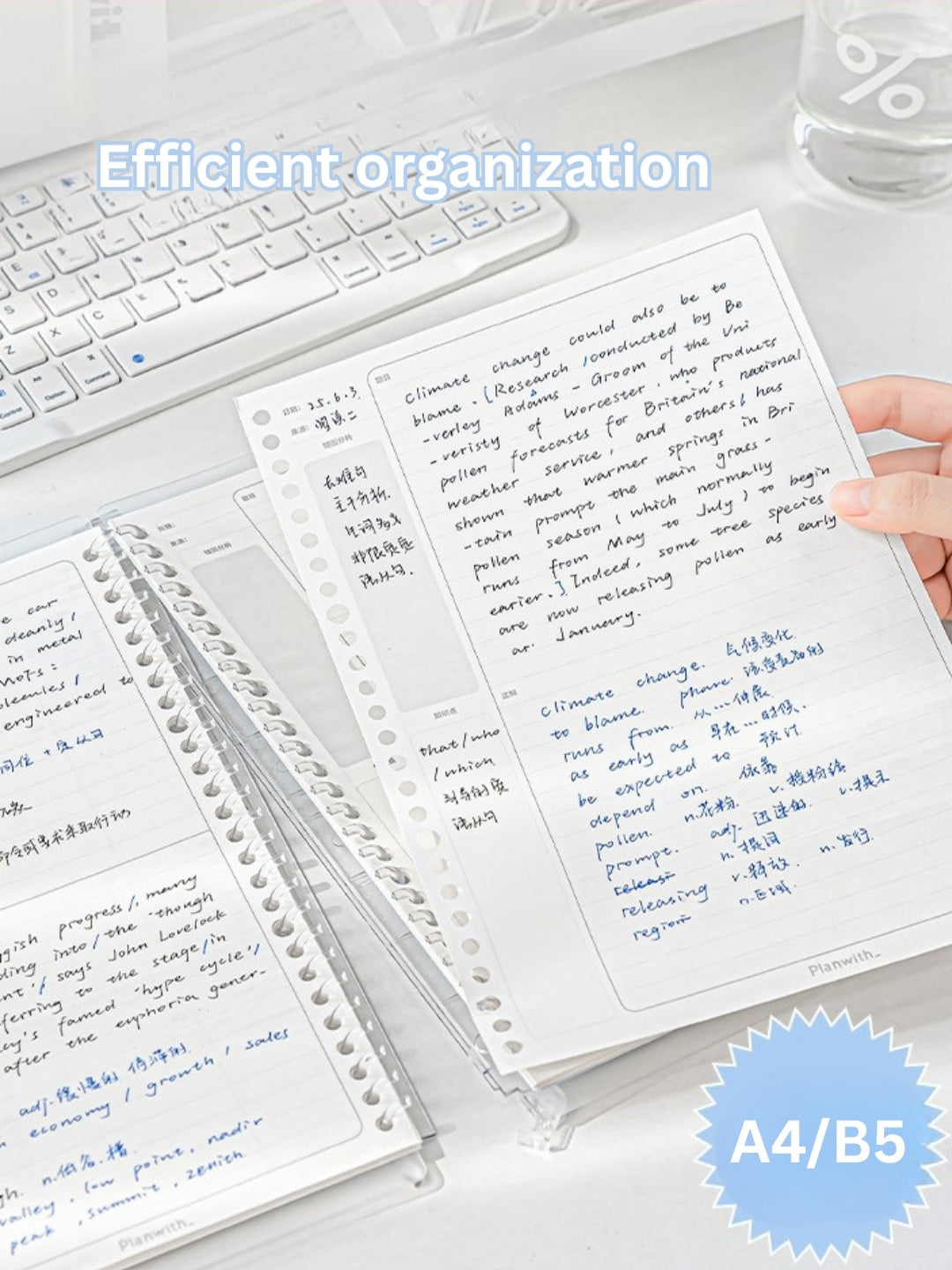 Reusable Mistake Log Loose Leaf Notebook (B5/A4)