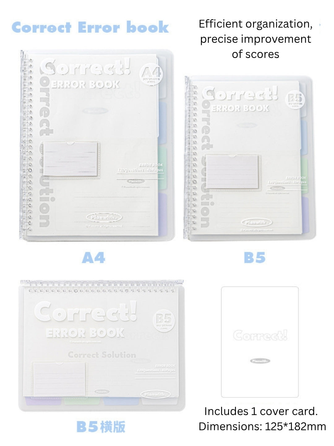 Reusable Mistake Log Loose Leaf Notebook (B5/A4)
