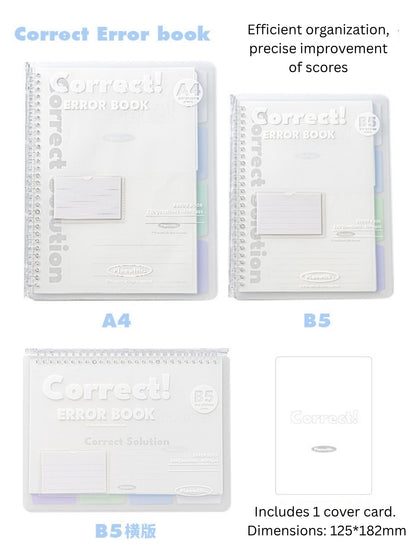 Reusable Mistake Log Loose Leaf Notebook (B5/A4)