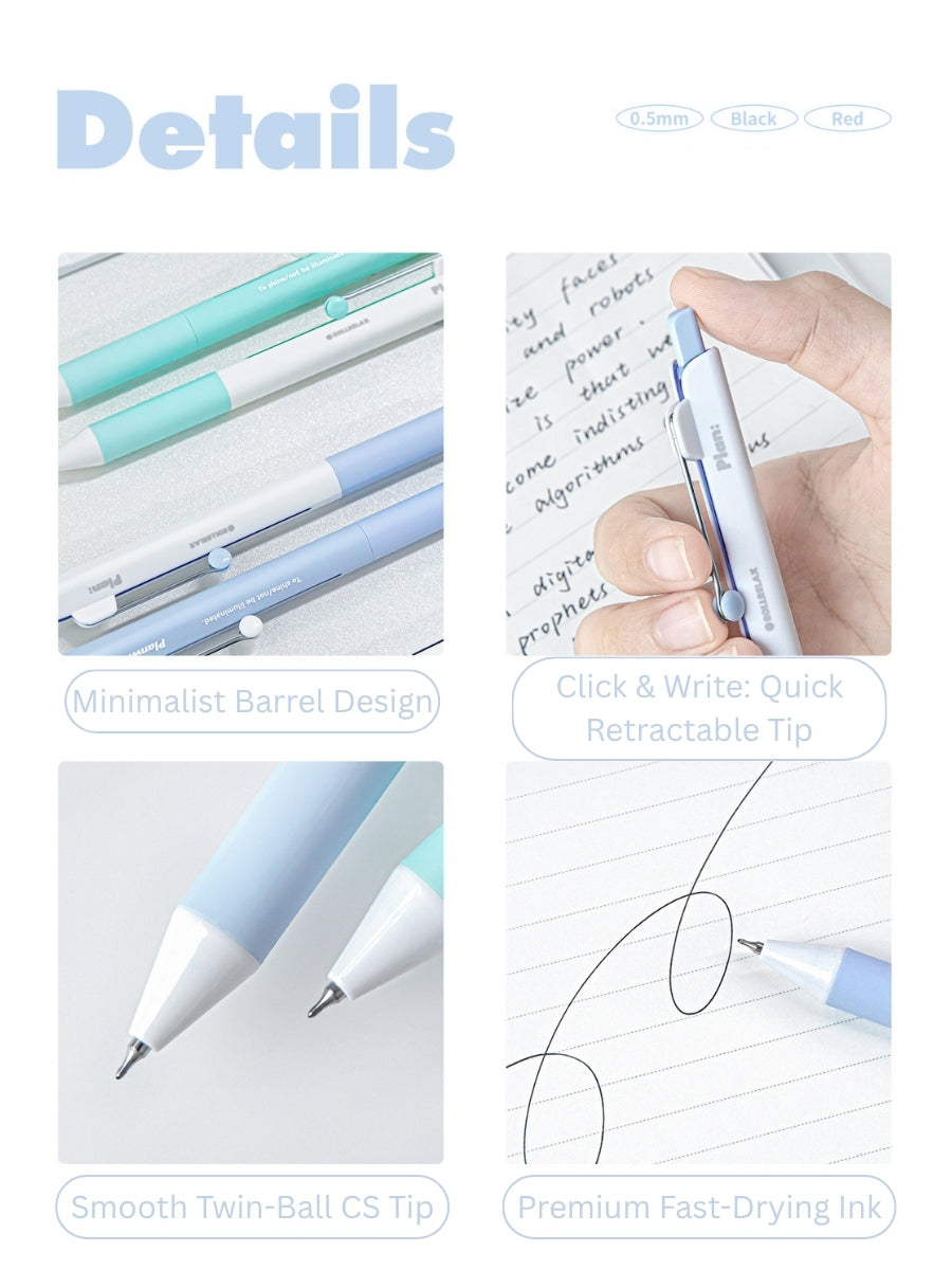 RollRelax Stress-Relieving Gel Pens, 2-Pack, 0.5mm