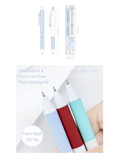 RollRelax Stress-Relieving Gel Pens, 2-Pack, 0.5mm