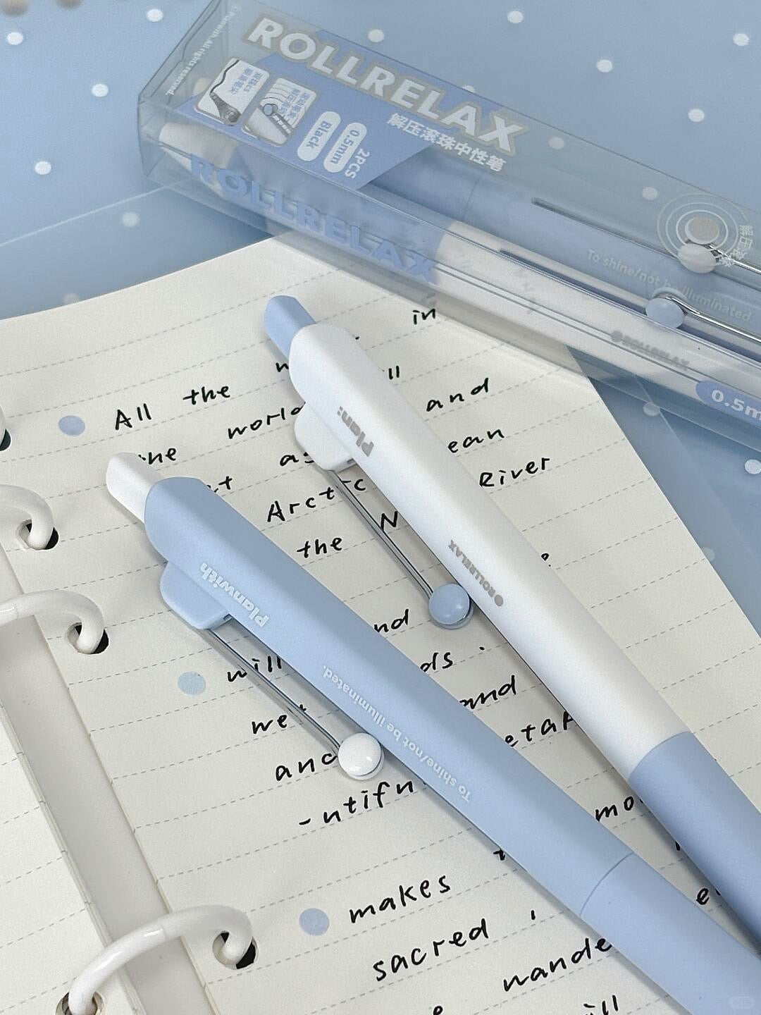 RollRelax Stress-Relieving Gel Pens, 2-Pack, 0.5mm