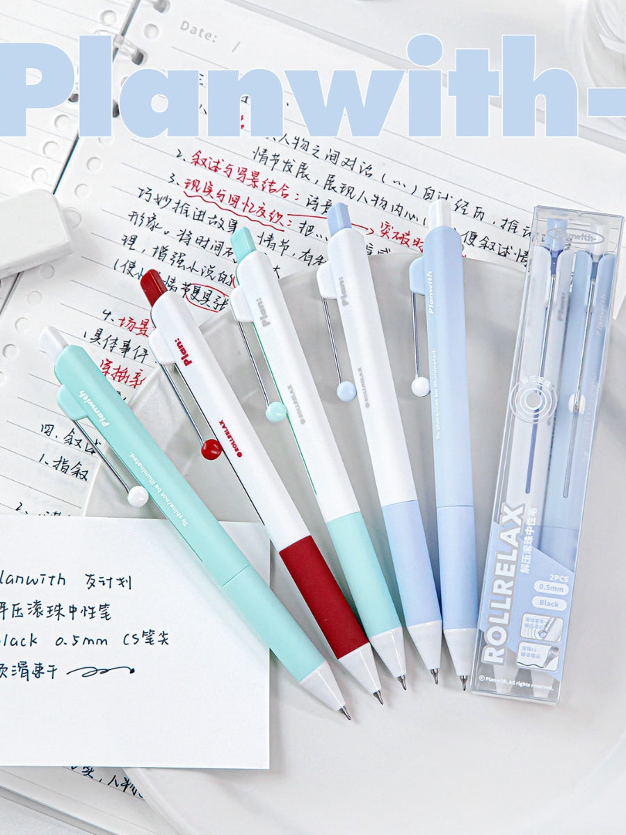 RollRelax Stress-Relieving Gel Pens, 2-Pack, 0.5mm