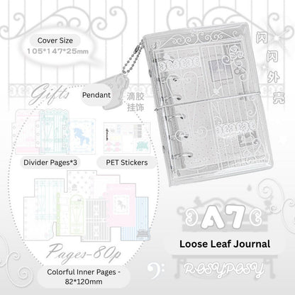 Vintage Window A7 Glitter Binder Journal