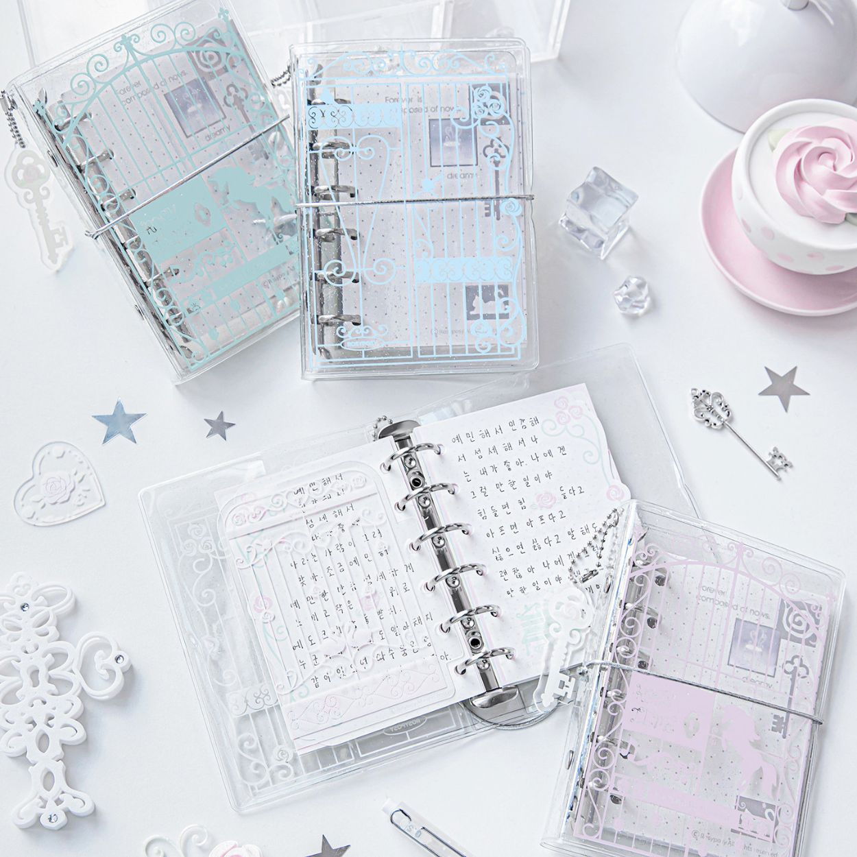 Vintage Window A7 Glitter Binder Journal