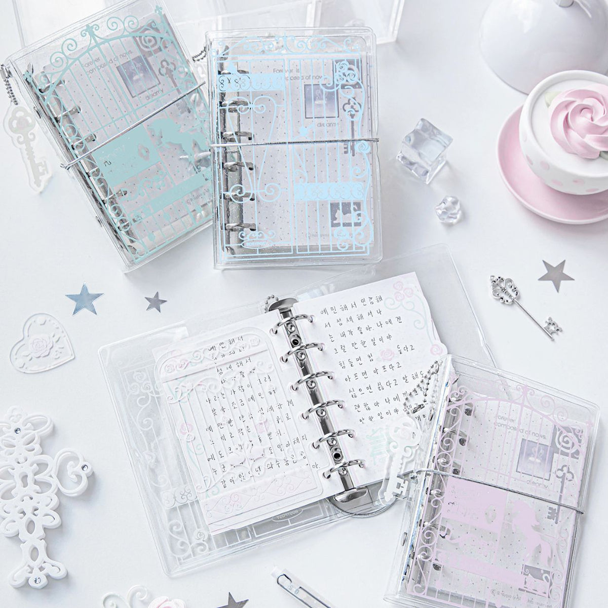 Vintage Window A7 Glitter Binder Journal